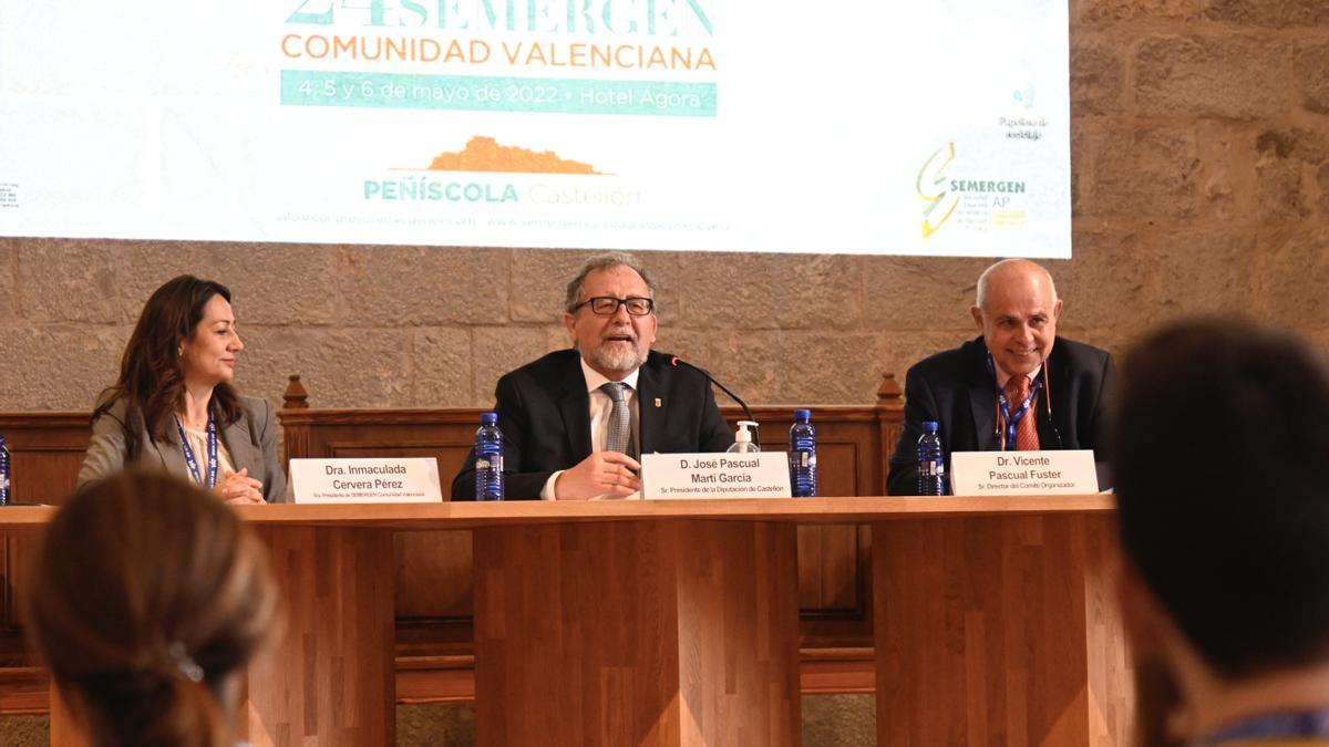El presidente de la Diputación de Castellón, José Martí, interviene en el congreso de Semergen este viernes