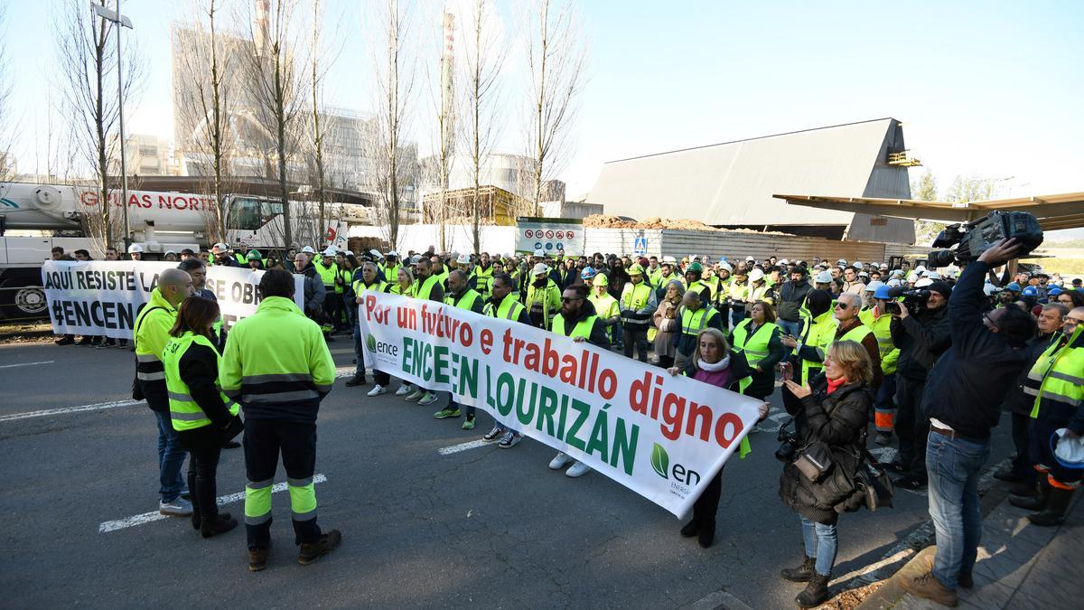 Una movilización de los trabajadores a favor de la continuidad de Ence