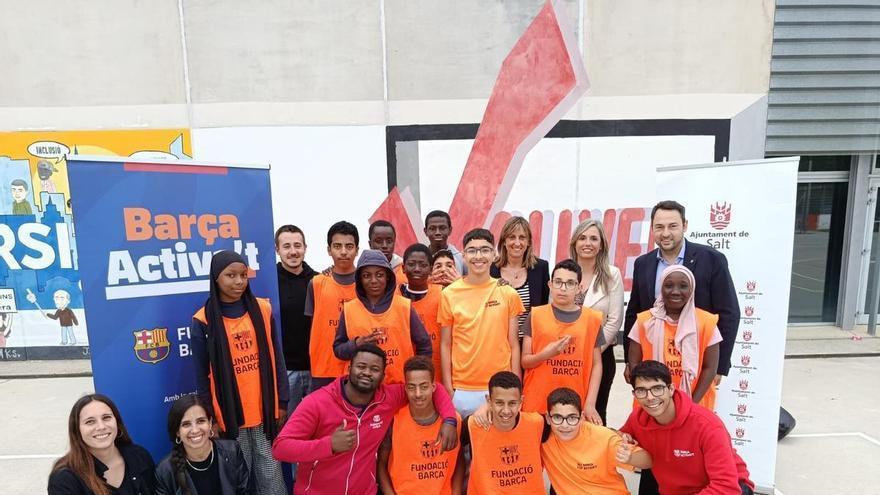 Les imatges dels joves de Salt participant en el projecte Barça Activa’t