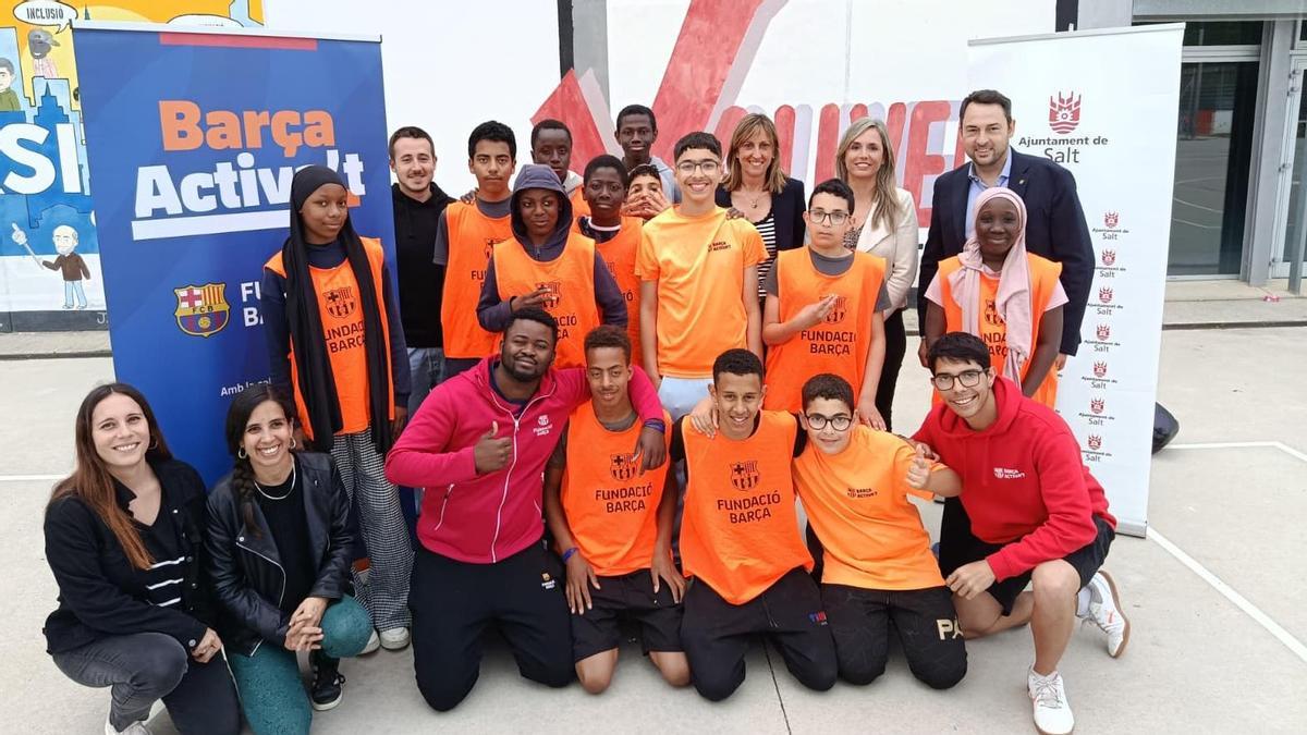 Les imatges dels joves de Salt participant en el projecte Barça Activa’t