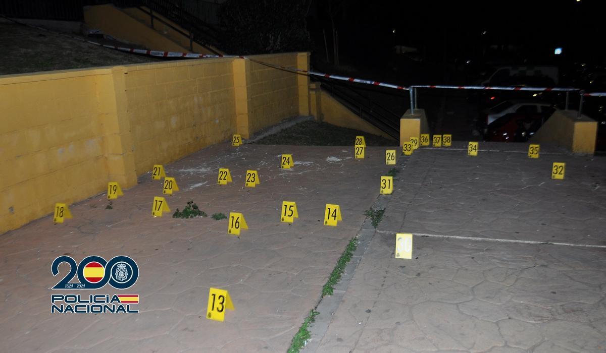 Indicios balísticos en la zona donde se produjeron los hechos.