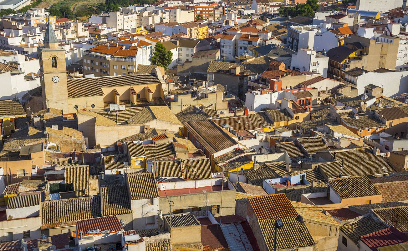 Vista de el pueblo de Sax desde el Castillo