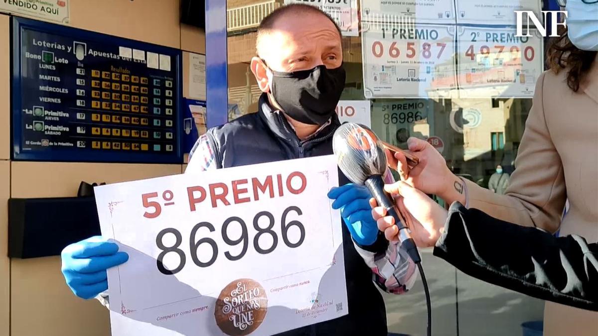 El primer quinto premio de la Lotería de Navidad deja más de 3,5 millones de euros en Novelda