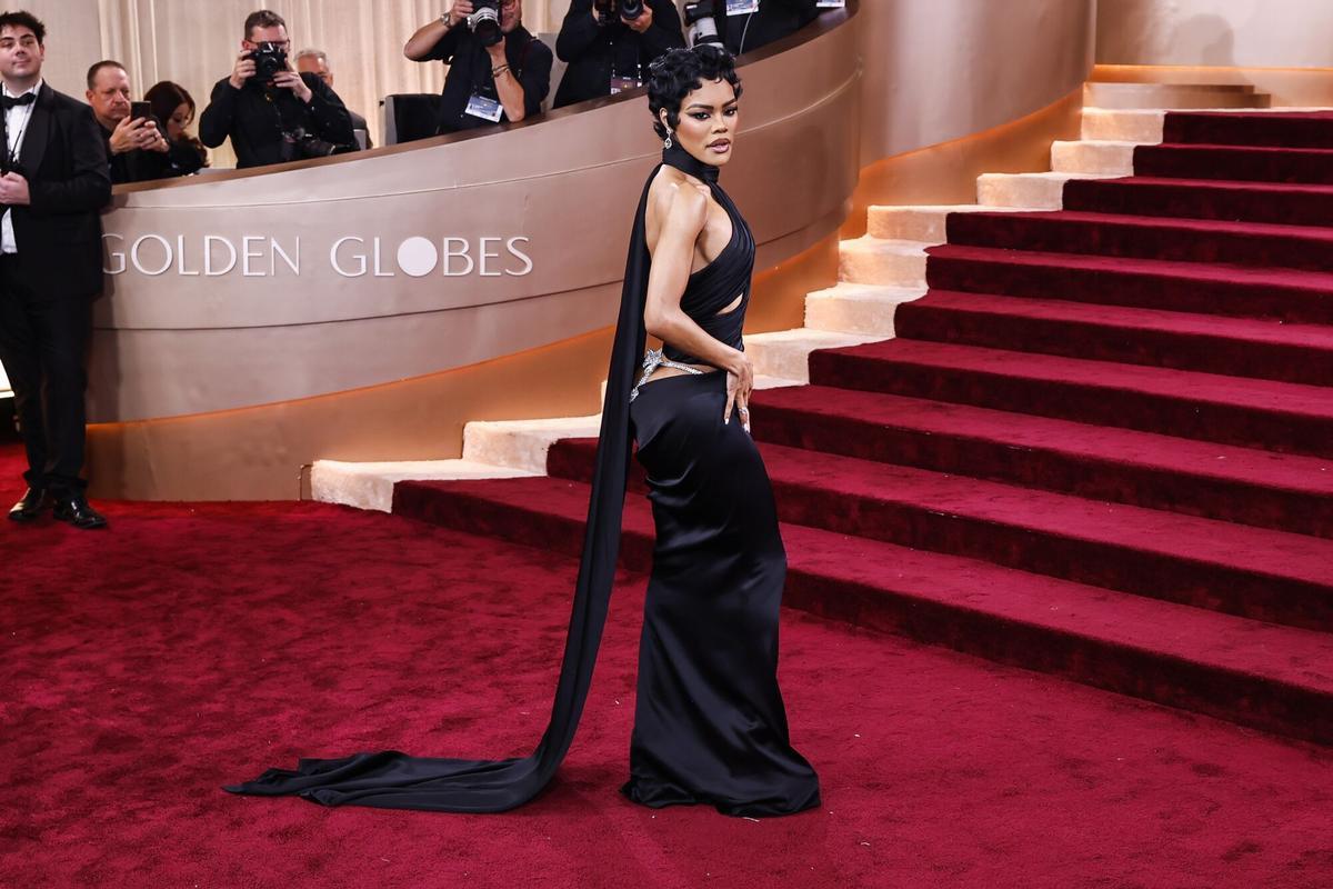 La cantante, compositora y actriz estadounidense Teyana Taylor, en los Globos de Oro 2026.