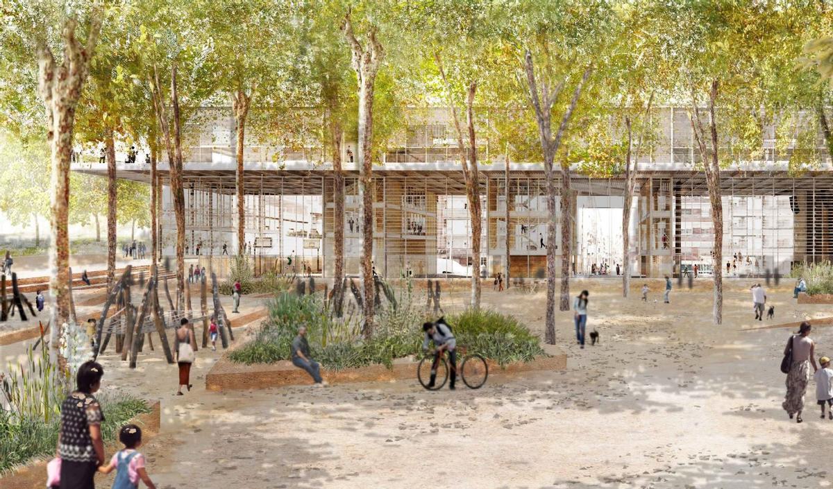 Imagen virtual del entorno verde que rodeará el nuevo Centro Cultural Ideal Flor