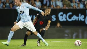 Óscar Mingueza en el partido del pasado sábado ante el Barcelona.