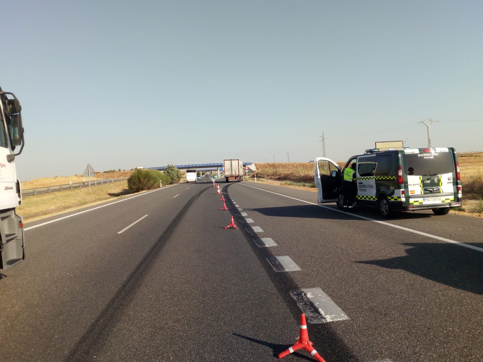 Brutal accidente en la A-6, a la altura de Castrogonzalo