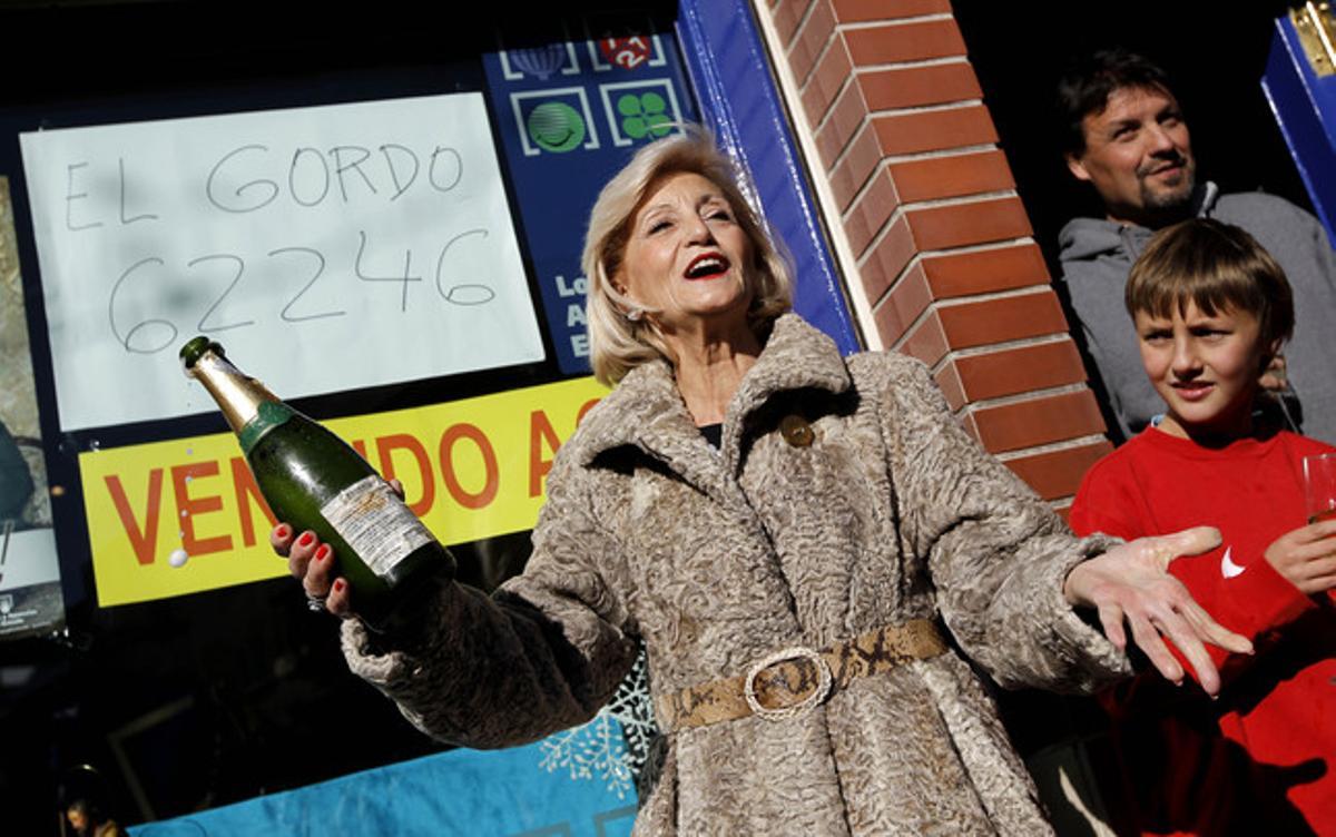 Marisa Ron, de l’administració de loteria on han repartit la Grossa a Leganés (Madrid).