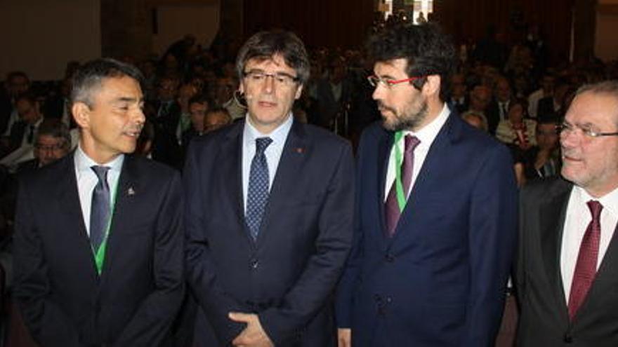 Vicens Voltes, Carles Puigdemont, Albert Batalla, i Joan Reñé.