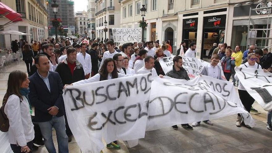 Manifestación de los trabajadores de La Cónsula la semana pasada.