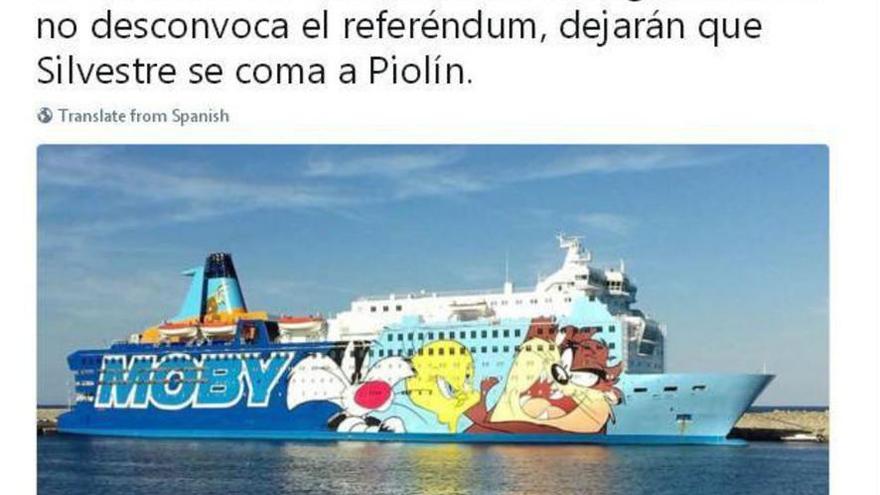 Twitter se ríe del barco de Piolín que Interior ha mandado a Cataluña