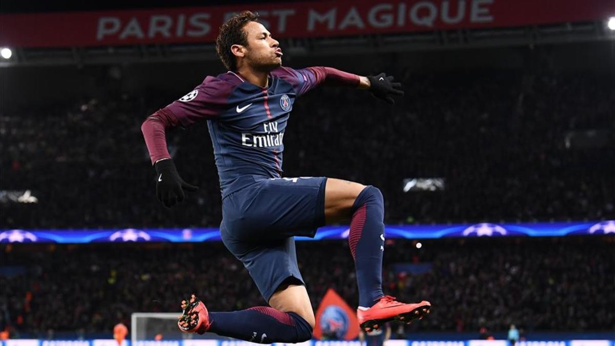 Neymar, celebrando su último gol con el PSG