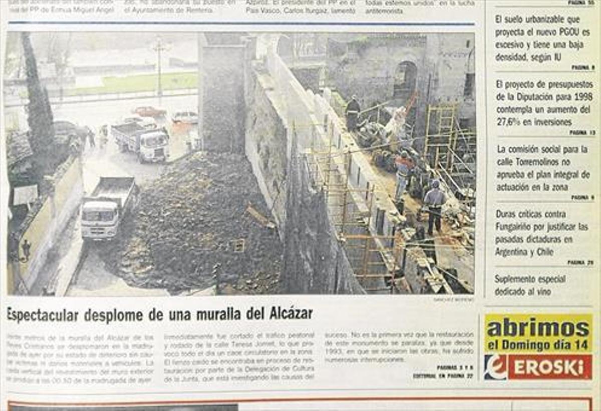 Cae un muro del Alcázar
