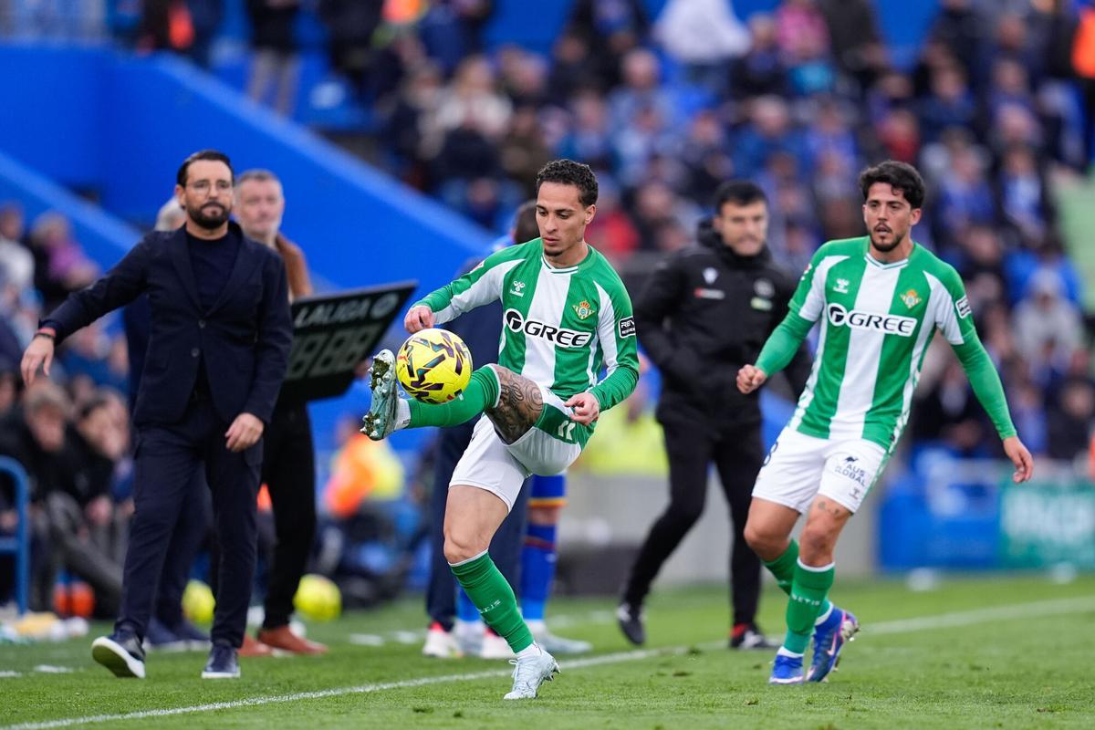 Antony y Fornals, en el Getafe-Betis en el Coliseum de LaLiga EA Sports