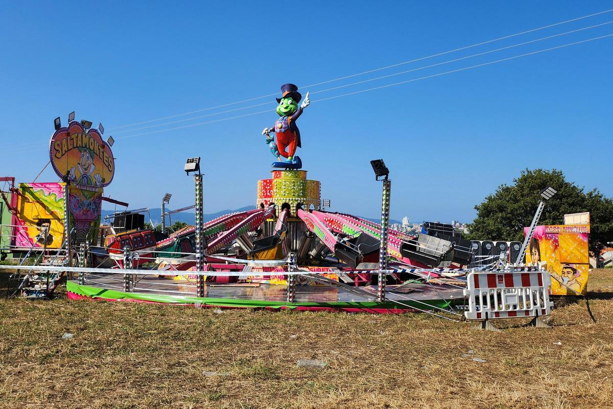 La atracción instalada en Matamá en la que falleció el joven Iván Castaño Hervella.