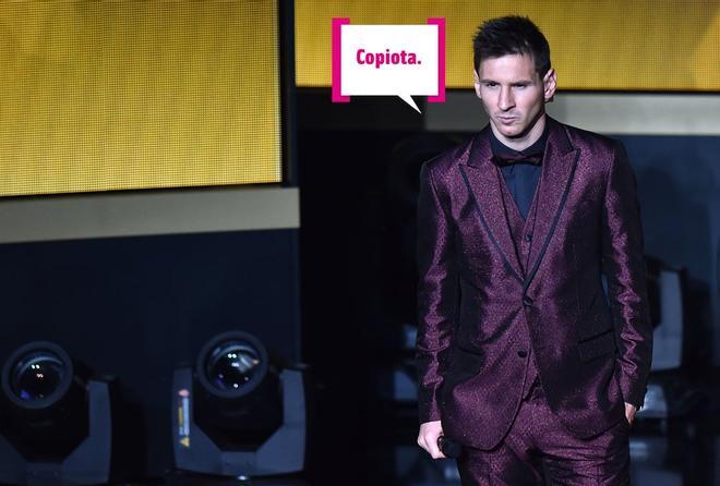 Leo Messi con traje de purpurina