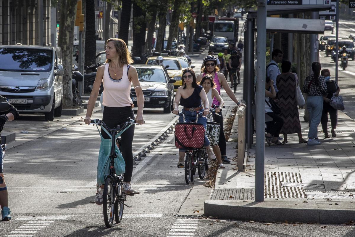 Bicicletas en la Diagonal de Barcelona