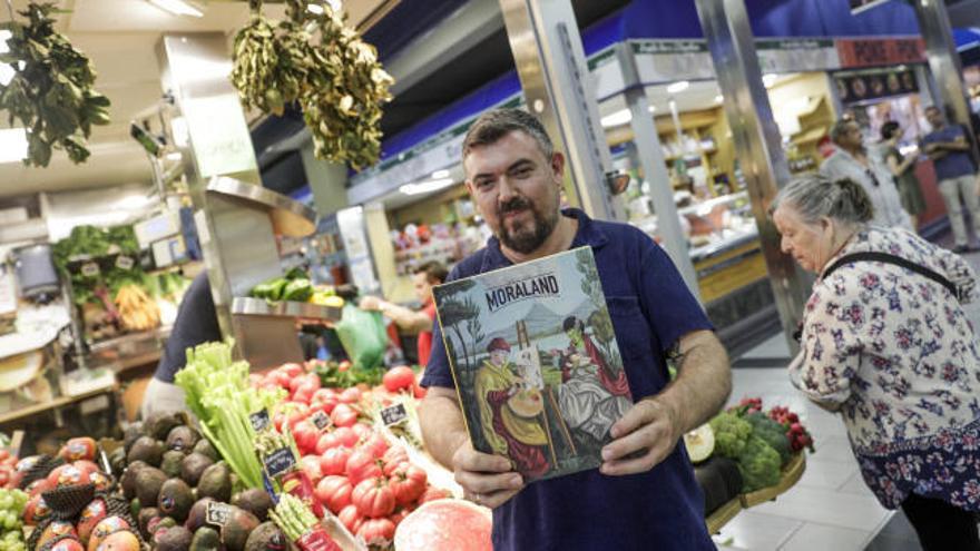 El ilustrador Sergio Mora presenta en el Mercat de l'Olivar su obra 'Moraland'