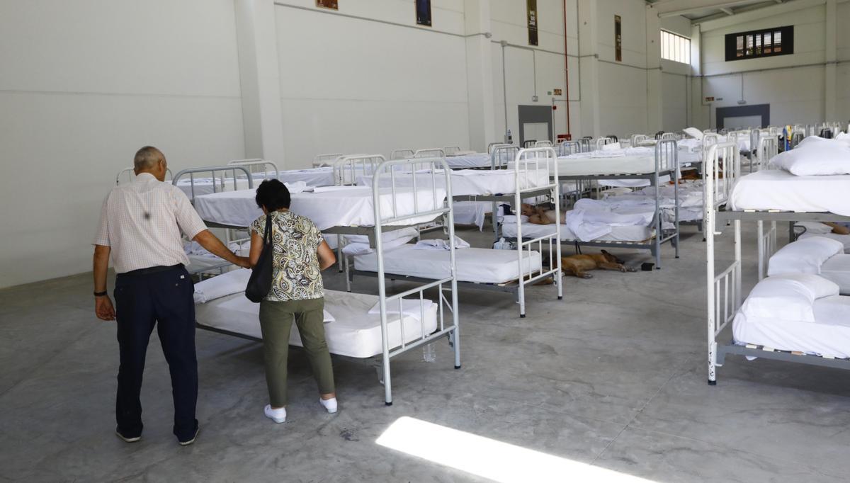 Vecinos y turistas, alojados en el recinto ferial de Calatayud