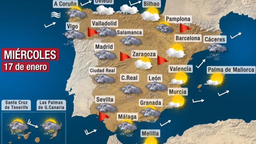 El mapa de una televisión en el que Zaragoza es la capital de España