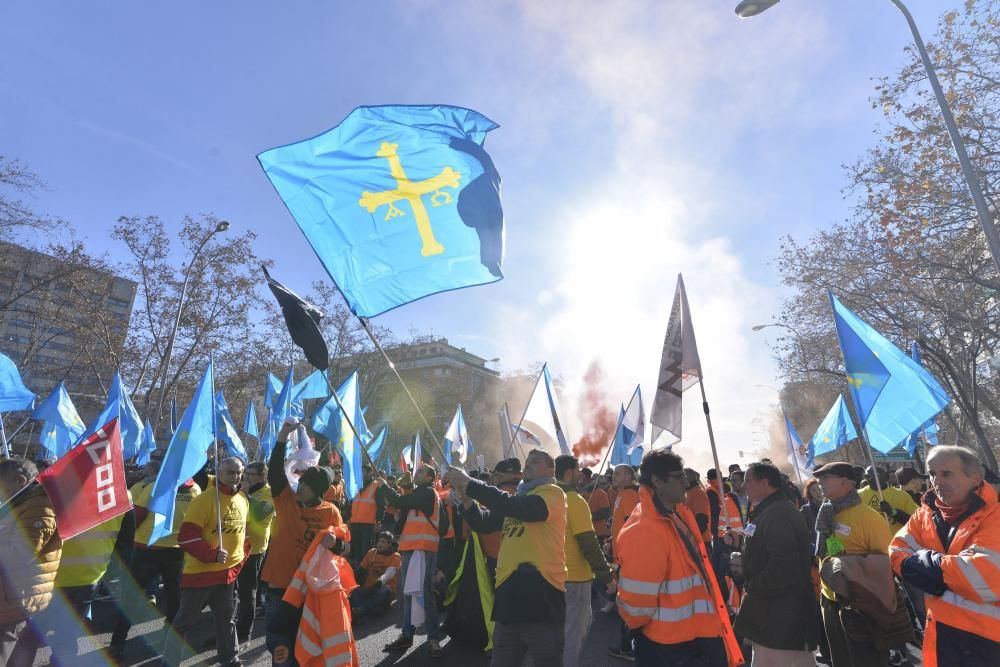 Manifestación de trabajadores de Alcoa en Madrid