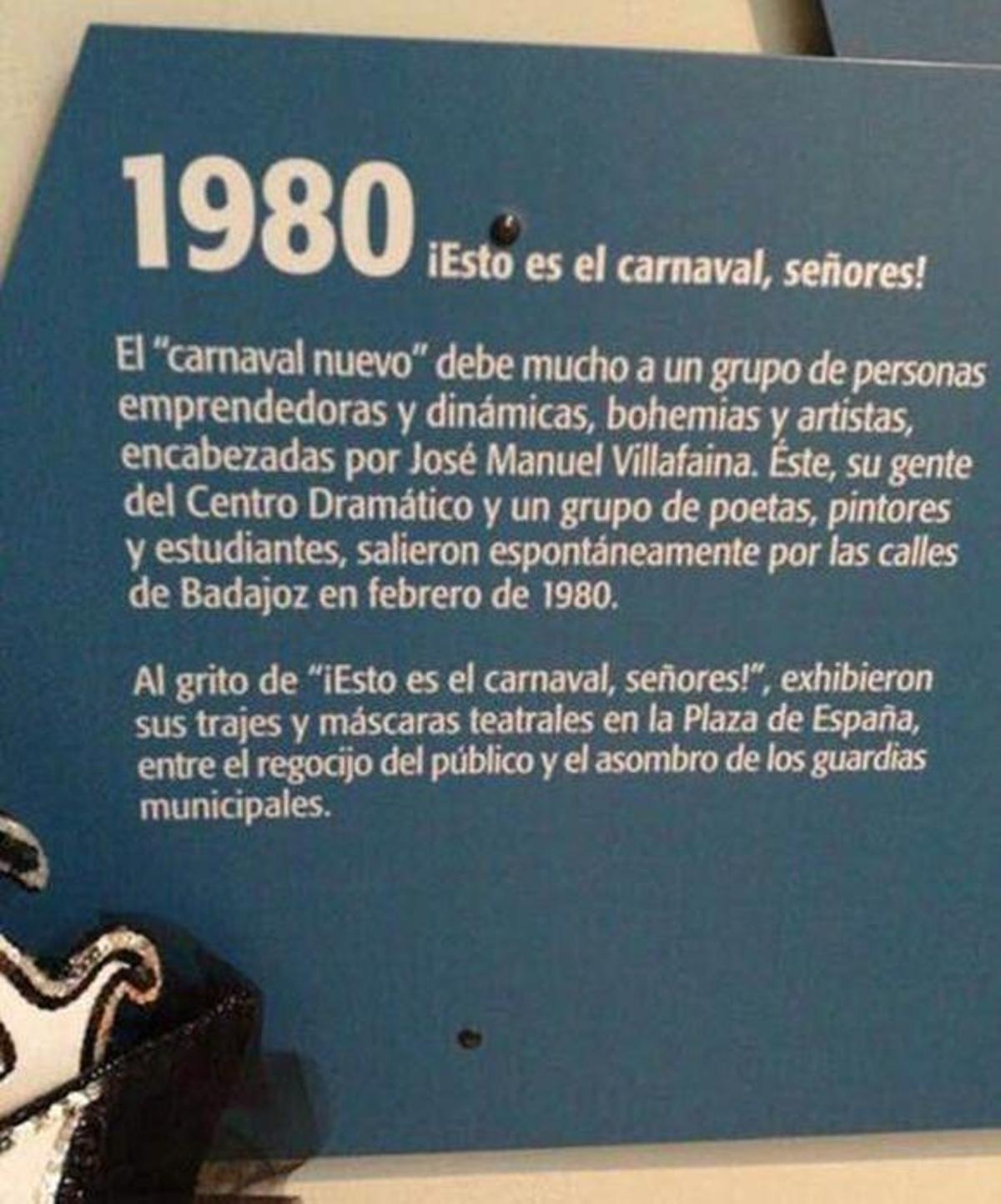 Panel del Museo del Carnaval que explica sus orígenes.