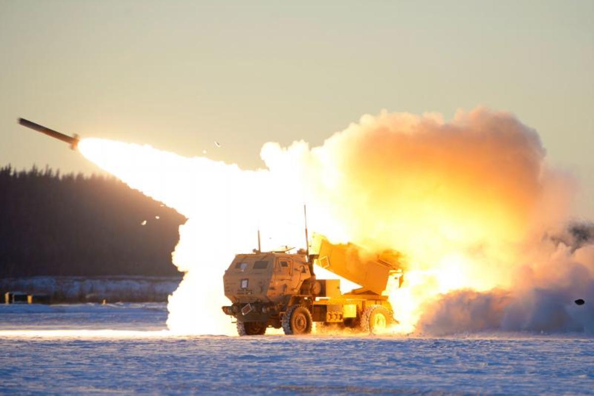 Lanzacohetes Himars, en una demostración de la fuerza aérea norteamericana.