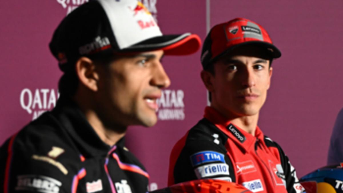 Jorge Martín, en rueda de prensa junto a Marc Márquez