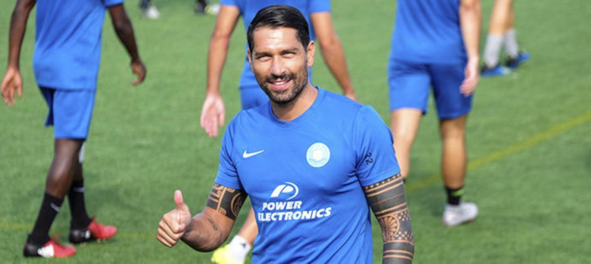 Borriello en un entrenamiento.