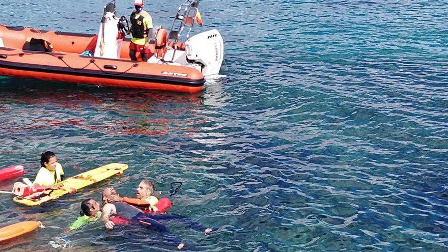 Simulacro en sa Sal Rossa para evaluar a los socorristas de Sant Josep