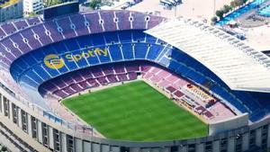 Así aparecerá el logo de Spotify en la grada del Camp Nou