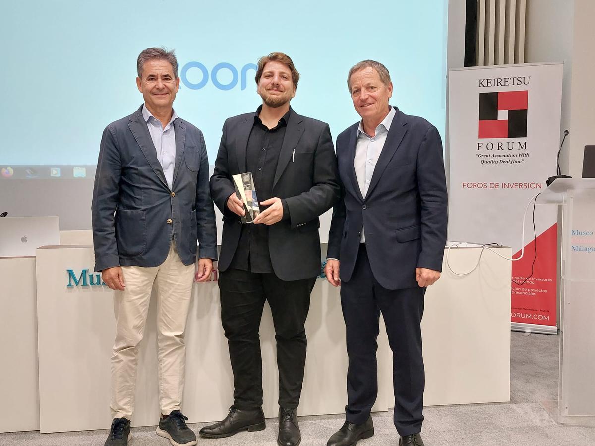 La empresa Inam ha conseguido apoyo de inversores a través de la organización Keiretsu Forum. En la imagen, Germán di Carlo flanqueado por Álvaro Simón de Blas, director general de BIC Euronova y presidente de Keiretsu Forum Andalucía; y Miquel Costa, presidente de Keiretsu Forum Spain.