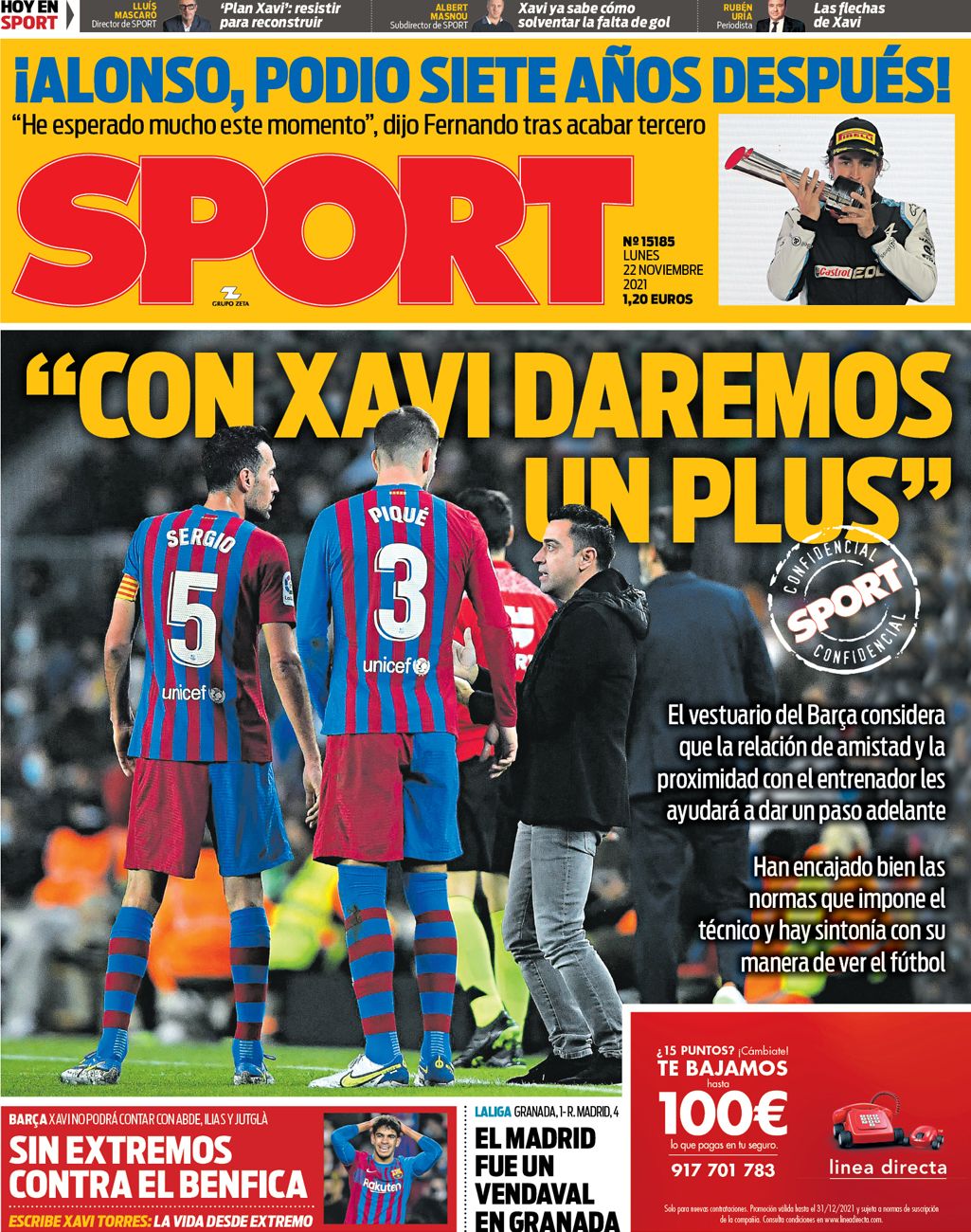 Esta es la portada del SPORT