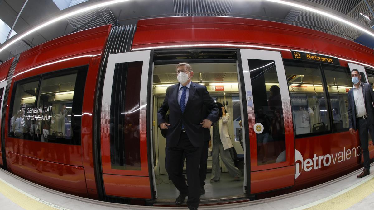 Inauguración de la nueva línea 10 de Metrovalencia, entre la Estación del Norte de Renfe y el barrio de Nazaret.