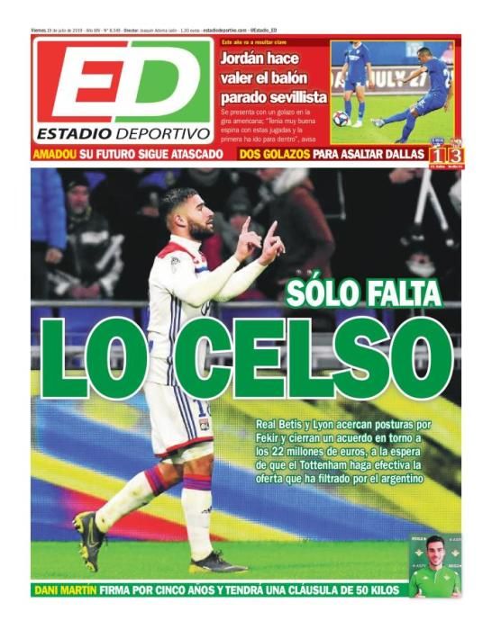 Portada ESTADIO DEPORTIVO viernes 19 julio 2019