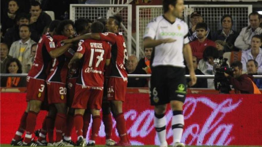 Albelda se lamenta después del primer gol del Mallorca