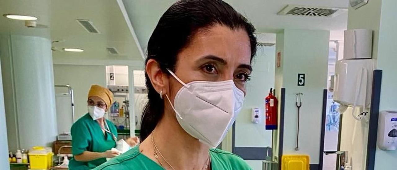 Marina Varela en el Hospital Montecelo.