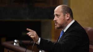 David García, diputado de Vox, durante el pleno del Congreso