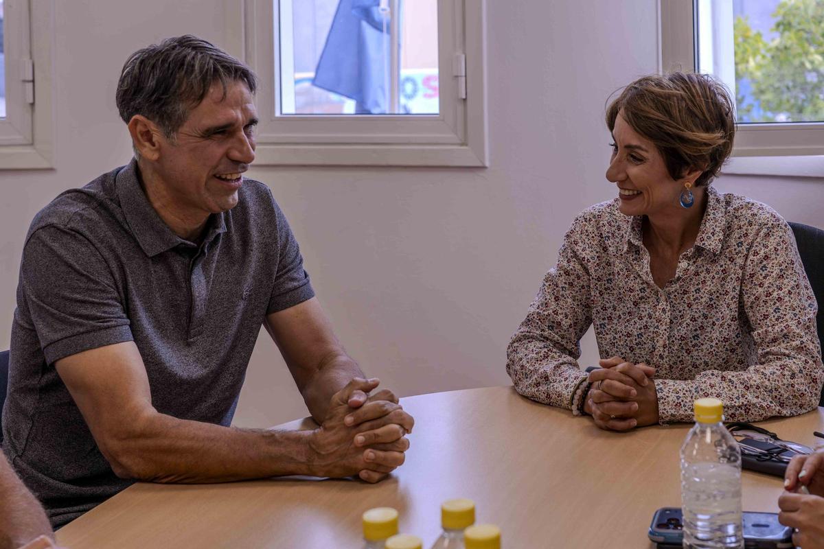 Juan Carlos Valerón y Onalia Bueno en el recibimiento de este viernes