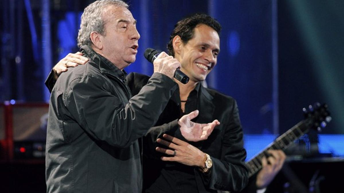 José Luis Perales y Marc Anthony en el Festival de Viña del Mar.