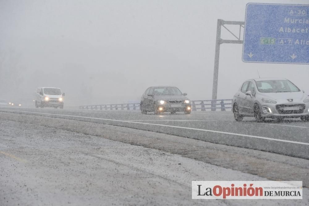 La nieve tiñe de blanco Murcia