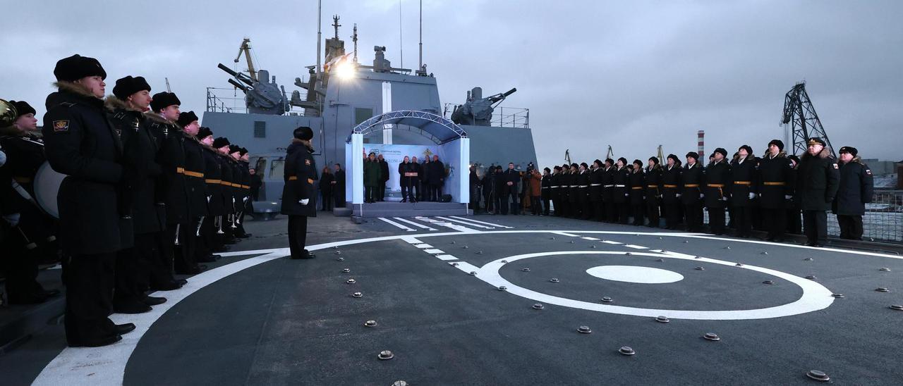 Una ceremonia militar rusa en San Petersburgo, el pasado 24 de diciembre.