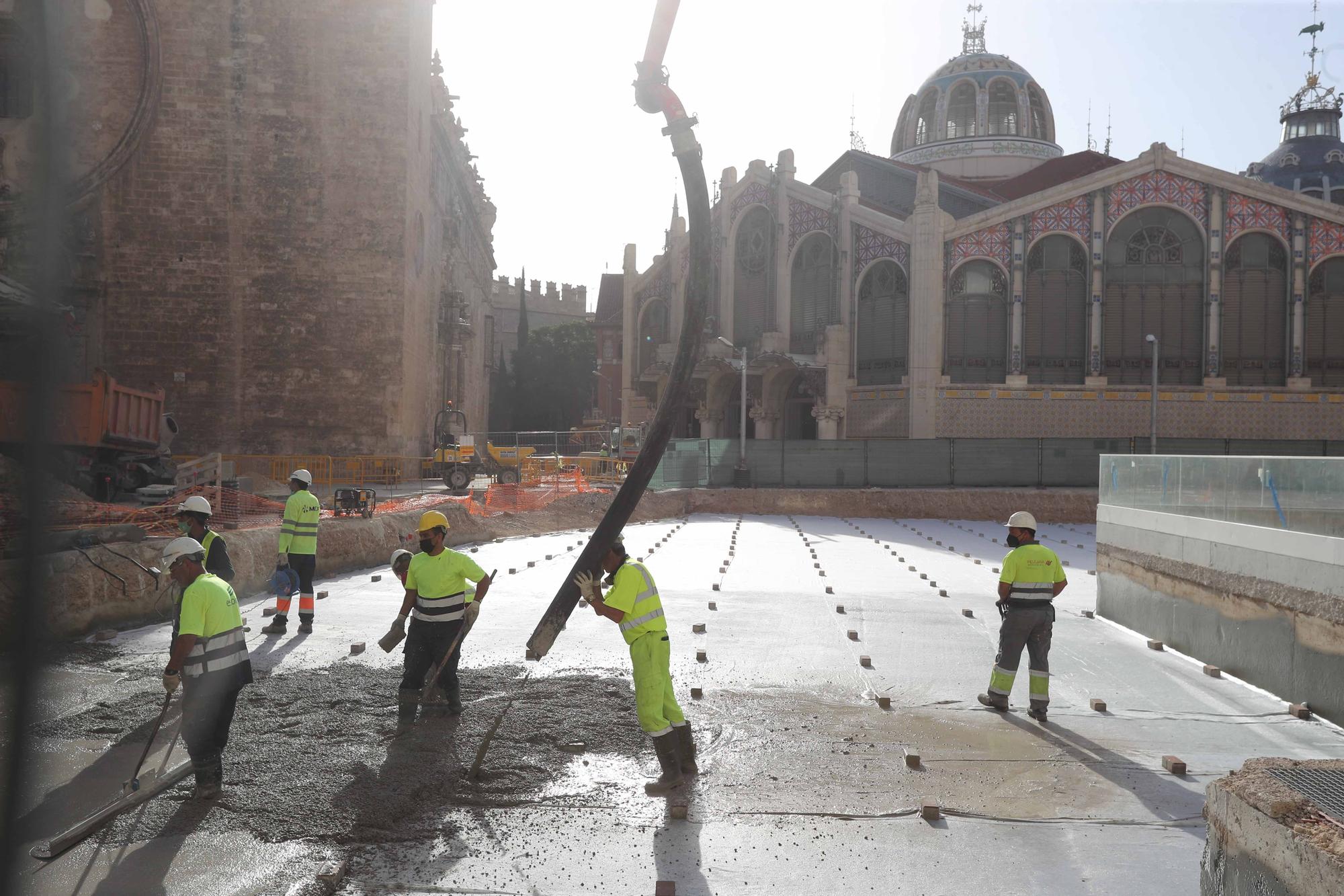 Avanzan las obras en el entorno del Mercado Central