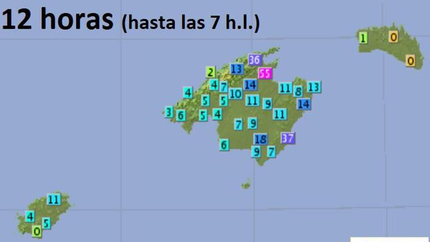 Mapa de lluvias.