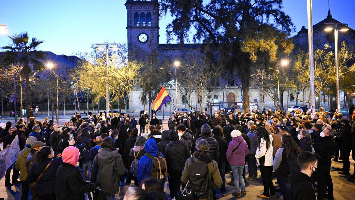 La concentración de Plaça Universitat.