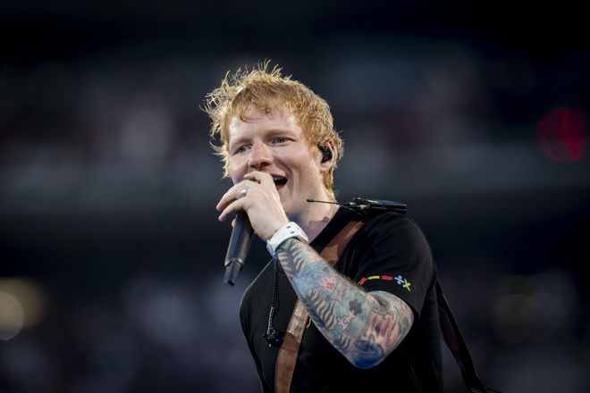 El cantante Ed Sheeran, durante su concierto en el Metropolitano de 30 de mayo de 2025.