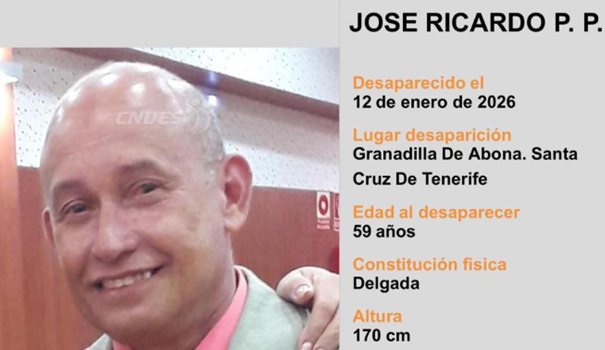 José Ricardo, desaparecido en Tenerife.