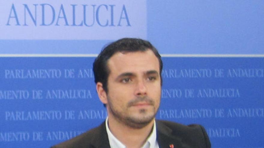 Alberto Garzón, en rueda de prensa.