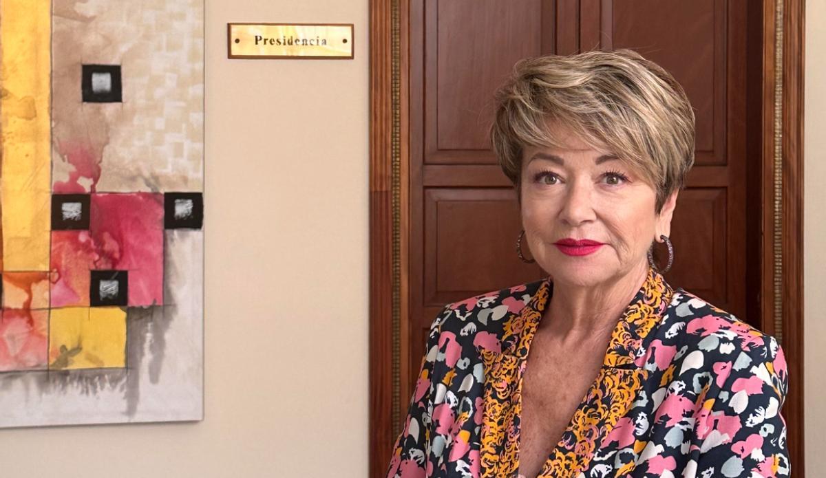 María de la Salud Gil en la sede de la Asociación de Empresarios Constructores y Promotores de Las Palmas.