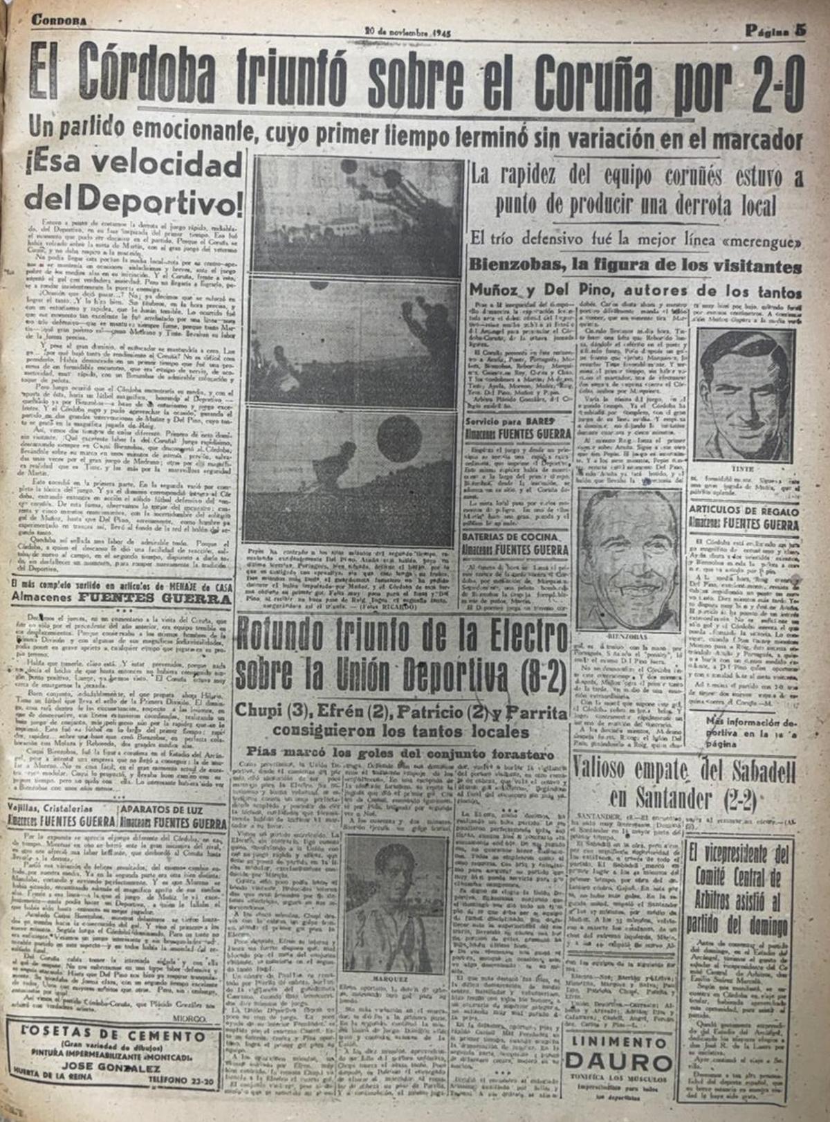 Primera visita del Deportivo a la ciudad para enfrentarse al RCD Córdoba en un recién nacido El Arcángel.